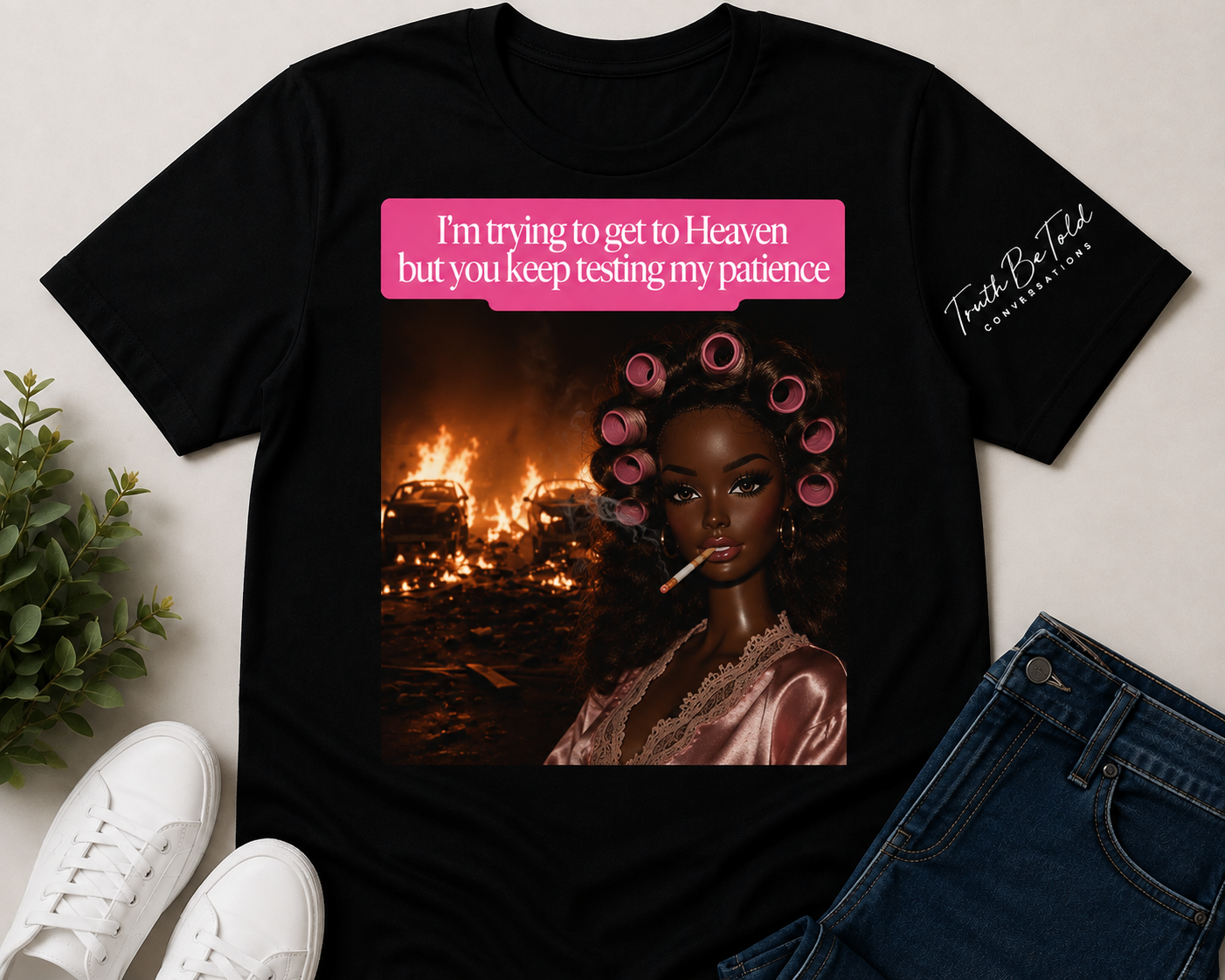 Barbie Trying to Get to Heaven Tee - Dark Brown